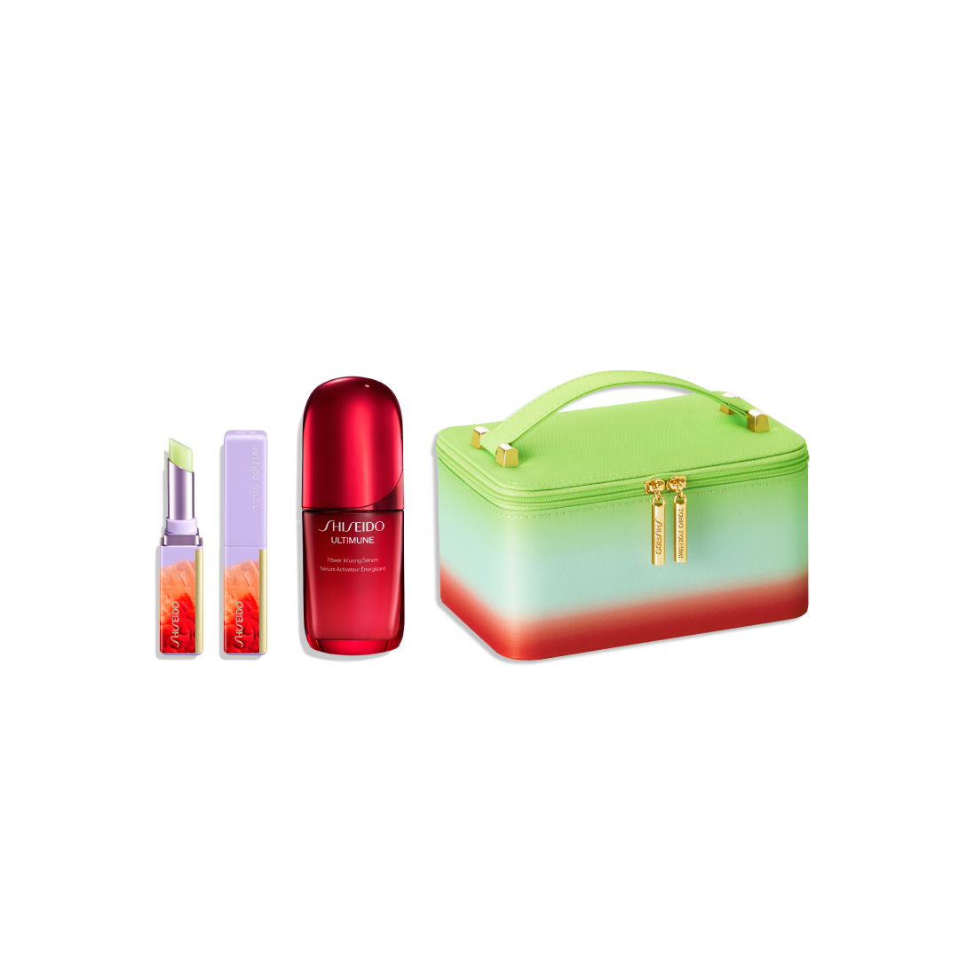 ＳＨＩＳＥＩＤＯ　ＨＯＬＩＤＡＹ　ポーチキャンペーンキット（リップバーム　Ｌｕｍｉ－Ｌｉｍｅ　２６リミテッドエディション　＆　アルティミューン™　パワライジング　セラム　５０ｍＬ）