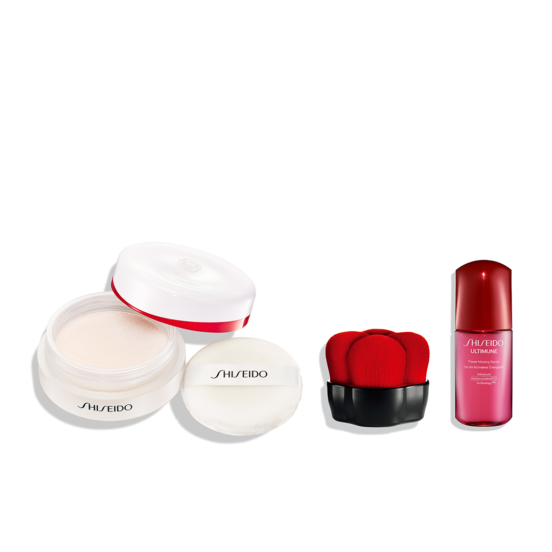 ＳＨＩＳＥＩＤＯ　パーフェクト　ベースメイクキット（エッセンス　スキンセッティング　パウダー　０２　Ｓｍｏｏｔｈｉｎｇ　ＭＡＴＴＥ　＆　ＭＡＲＵ　ＦＵＤＥ　マルチ　フェイスブラシ）